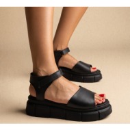  tfp flatform σανδάλια chunky sole - 3012 - μαύρο ματ