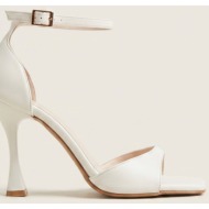  tfp stiletto heeled sandals ankle strap - 6532 - white matte