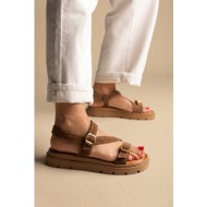  tfp σανδάλια mini buckle detail - 551 - taupe σουέτ