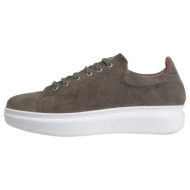  low-top δερμάτινα suede sneakers λαδί new arrival