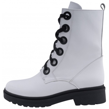 λευκά biker boots 100% leather σε προσφορά