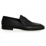  ανδρικό μαύρο black leather strap loafers philippe lang