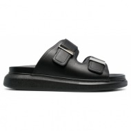  ανδρικό μαύρο oversized leather sandals alexander mcqueen