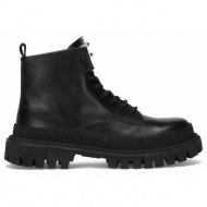  ανδρικό μαύρο lace-up leather black ankle boots dolce & gabbana