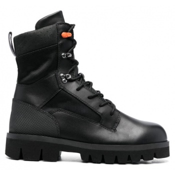 ανδρικό μαύρο lace up military boots σε προσφορά