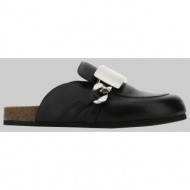  ανδρικό μαύρο black leather slippers jw anderson