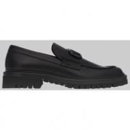  ανδρικό μαύρο v logo leather loafers valentino garavani
