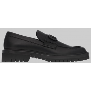 ανδρικό μαύρο v logo leather loafers σε προσφορά