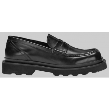 ανδρικό μαύρο brushed leather loafers σε προσφορά