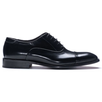 ανδρικό μαύρο leather lace-up shoes