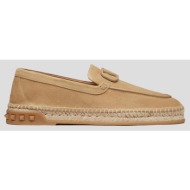  ανδρικό μπεζ leisure flows espadrilles in split leather valentino garavani