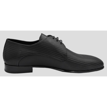ανδρικό μαύρο lace up leather shoes in