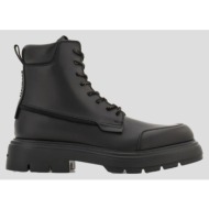  ανδρικό μαύρο combat boot with maxi-tongue salvatore ferragamo