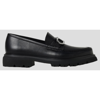 ανδρικό leather loafers with silver