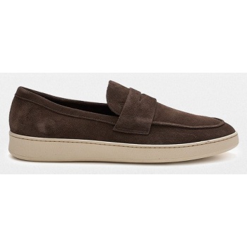 philippe lang ανδρικό καφέ suede loafers