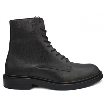 ανδρικό μαύρο lace-up leather boots σε προσφορά