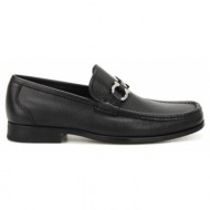  ανδρικό μαύρο grandioso hammered leather loafers salvatore ferragamo