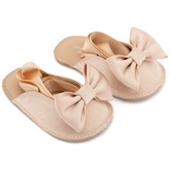  babywalker βαπτιστικά γαλλικά σαμπό με σατέν φιόγκο mi1661 μπεζ