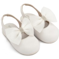  babywalker βαπτιστικά γαλλικά σαμπό με φιόγκο οργάντζας και στρας bw4883 λευκό