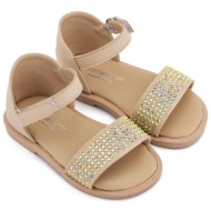  babywalker βαπτιστικά πέδιλα διακοσμημένα με στρας lu6133 μπεζ