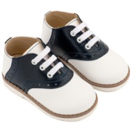  babywalker βαπτιστικά δίχρωμο δετά brogue exc5318 λευκό μπλε
