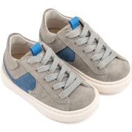  babywalker βαπτιστικά δίχρωμα sneaker δετά exc8002 γκρι μπλε ρουά